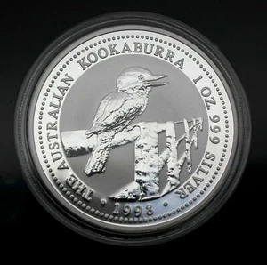 1 oz Australien Kookaburra 1998 in runder Originalkapsel - Bild 1 von 1
