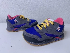 Reebok Classic Leather Retro Running - Baby Toddler Size 5c (DV7444) Pink Yellow - Picture 1 of 9