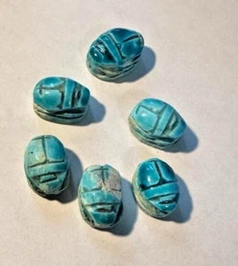 Six Pharaonic scarab A rare collection of glazed stone - Picture 1 of 2