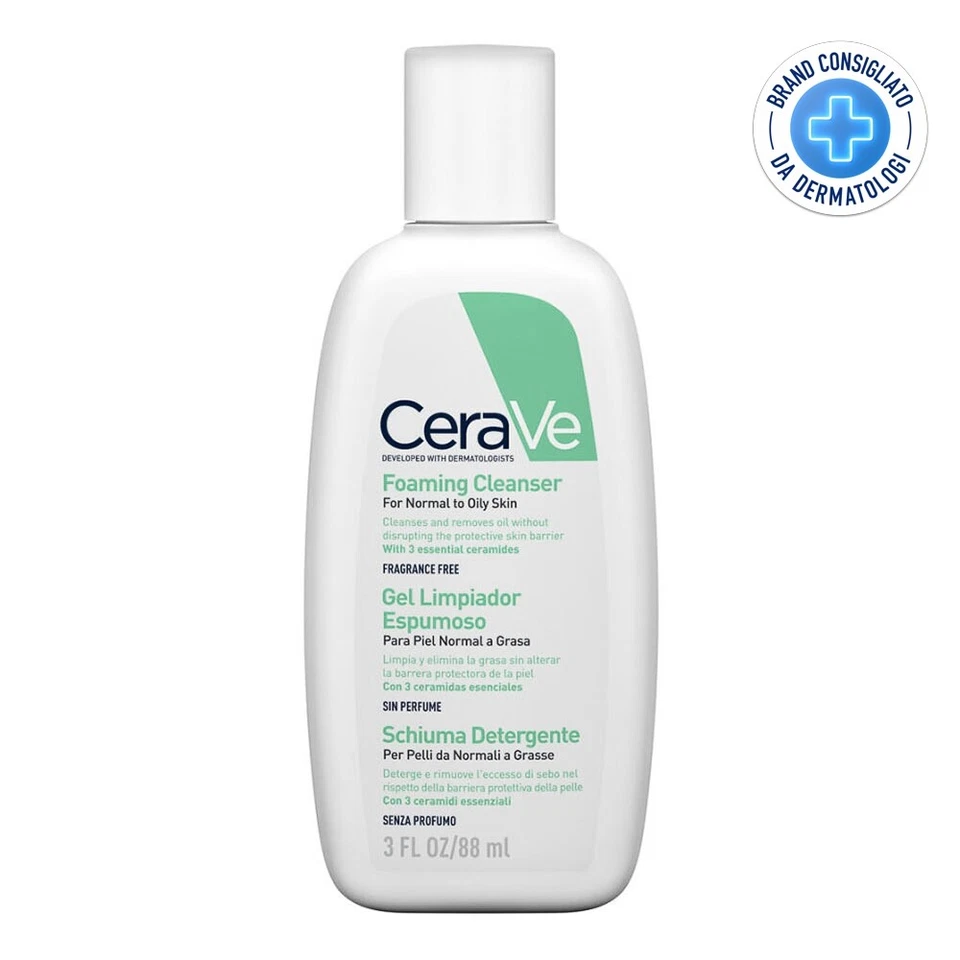 CeraVe Schiuma Detergente Viso Pelle Grassa Seboregolatrice, 88ml - Immagine 1 di 1