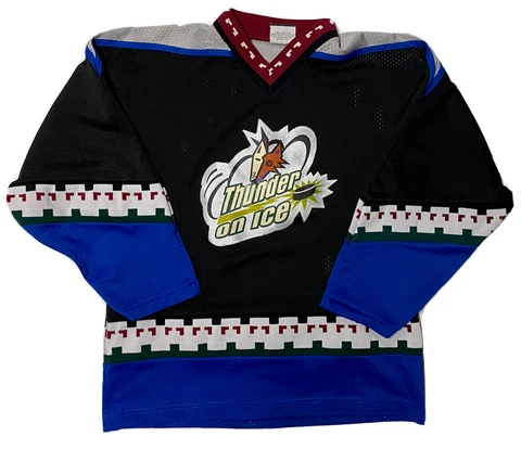 Vintage 90s Coyotes Thunder On Ice Promo Hockey Jersey Mens Large Aztec Sewn K1 Cover