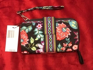 Vera Bradley Combo Wristlet Wallet Iconic RFID Vines Floral New - Picture 1 of 5