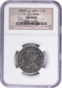1783 Mo FF Mexico 2 Reales El Cazador Genuine NGC - Picture 1 of 2