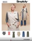 Simplicity Pattern 8303 Miss & Women Plus Tops Wrap Trench Style Coat Vest Pants