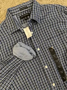 Camisa Banana Republic Hombre Talla M Azul Franela a Cuadros Suave Abotonada Nueva con Etiquetas - Imagen 1 de 8