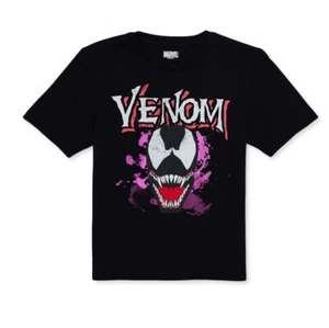 14/16 XL Marvel's Venom Boys T-shirt Official Short Sleeve Graphic Black Heroes - Picture 1 of 3
