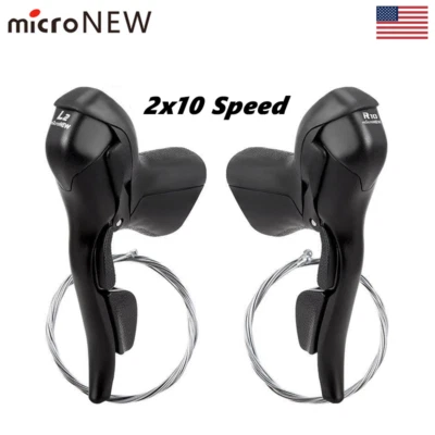 MicroNEW Road Bike Shifter 2x10s Shifter Compatible For Shimano 2x10s Series