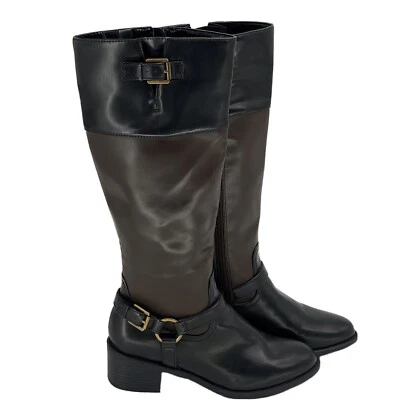 Chaps Mujer 9.5b Rubí Botas Hasta la Rodilla Cuero Marrón 11817 H14 Foto 1 de 4