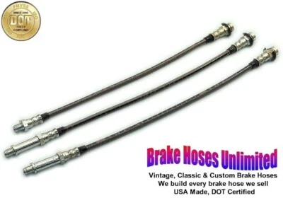 STAINLESS BRAKE HOSE SET Dodge Polara 1965 1966 - Front Drum - Image 1 of 2