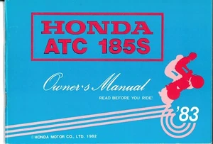Honda 1983 Model ATC185S Owner's Manual - c1982 - 31958030 - Picture 1 of 3