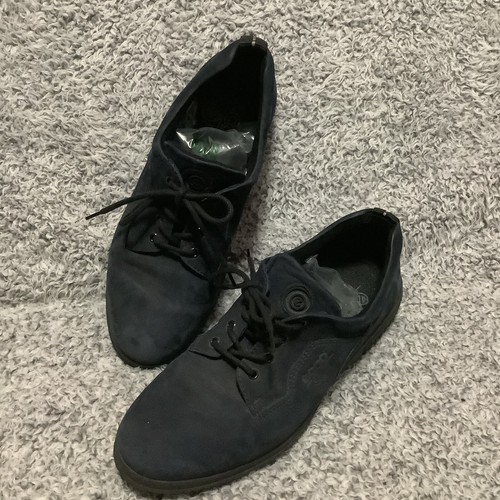 Scarpe da passeggio Ecco Soft Oxford blu pelle scamosciata donna TG 40 EUR 9 9 5 US