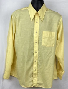 Camisa vintage BVD para hombre amarilla 16.5 34 tradicionales Perm Press manga larga #23E - Imagen 1 de 5