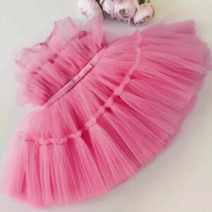 Princess Gown Girl Elegant Birthday Dress Tulle Bridesmaid Evening Party Dresses