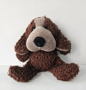 Russ Berrie FLATFOOT Brown Puppy Dog Plush Floppy Pellets Grey 7 ” - Picture 1 of 9
