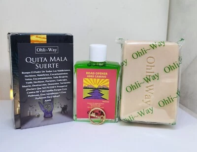 ARTESANIA PERU JABON QUITA MALA SUERTE PERFUME ABRE CAMINO FEROMONAS ORACION Y AMULETO INCLUIDO