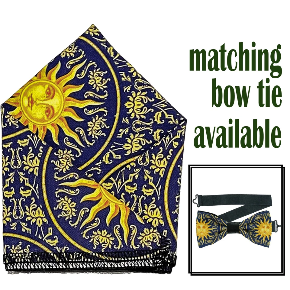 Gravata quadrada e arco Sun Pocket casamento formatura festa de ano novo formal brilho de Natal - Imagem 1 de 1