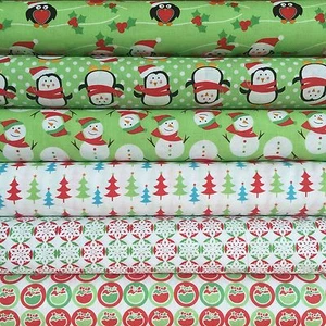 Fabric Freedom Xmas Characters 100% Cotton Fabric FQ Craft Quilt Patchwork Green - Picture 1 of 13