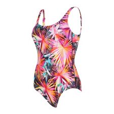 Zoggs Savannah Sleekback Swimsuit Size 12 Scoop Back Tropical RRP £48