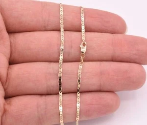 High Polished Mariner Anchor Anklet Chain Real 14K Solid Yellow Gold 10" - Picture 1 of 5
