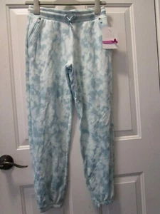 ATHLETA GIRL WARM UP JOGGER PANTS IN COOL AQUA BLUE TIE DYE SIZE XL/ 14 NEW - Picture 1 of 5