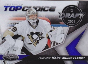 Espejo Marc-Andre Fleury 2013 certificado 10-11/100 EXCELENTE ELECCIÓN Espejo Azul Pingüinos - Imagen 1 de 1