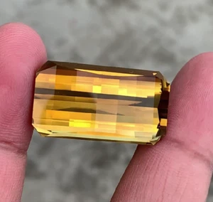 VVS 40.40 Ct Natural Yellow Citrine Gemstone Precision Cut From Madagascar - Imagen 1 de 2