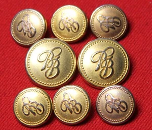 Brooks Brothers Gold Brass Blazer Buttons BB Monogram Men's - Picture 1 of 1