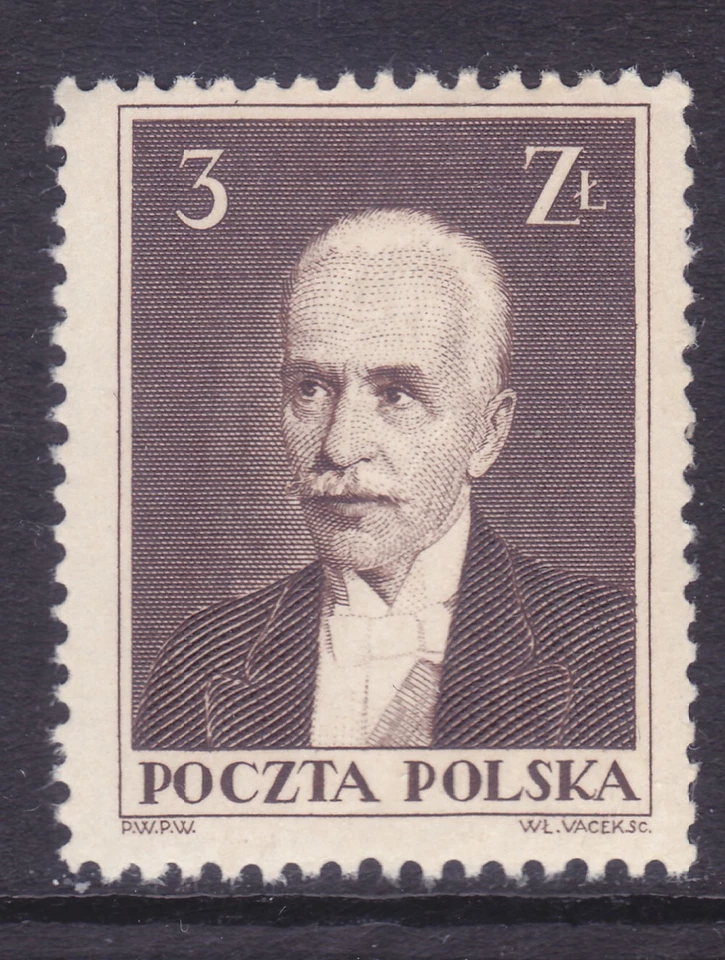 Poland 304 MNH 1935 3z Black Brown President Ignacy Moscicki Issue VF - Image 1 of 1