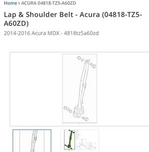 04818 Tz5 A60zd Shoulder And Lap Belt Acura New - Picture 1 of 3