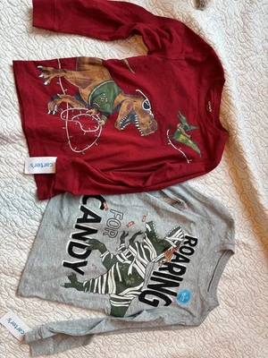 Carter's Boys' Size 6 Long Sleeve Holiday Dinosaur Tops Set of 2 #359 - Image 1 of 4