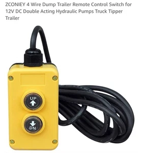 ZCONIEY 4 Wire Dump Trailer Remote Control Switch for 12V DC Double Acting Hydra - Picture 1 of 13