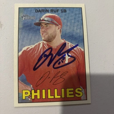 Darin Ruf 2016 Topps Heritage Philadelphia Phillies #47 Signed Autographed - Image 1 of 2