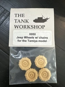 Serbatoio Officina 1/35 Jeep Ruote Con Catene Per Il Modello Tamiya (4 Pezzi) # 0050 - Foto 1 di 4