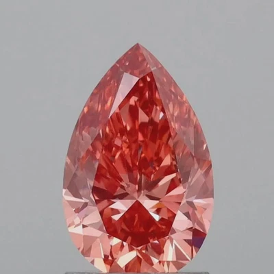2.25ct Orange VVS1 Lab Grown Diamond Pear Cut Certified Loose Stone Ring Jewelry - Image 1 of 2