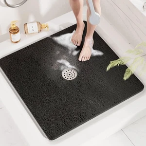 Square Shower Mat, 32 x 32 Inch Non Slip Bath Mat for Tub, Soft PVC Loofah Ba... - Picture 1 of 8