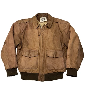 Chaqueta Bomber De Colección G-III Global Identity Cuero Para Hombre Talla Mediana Marrón Foto 1 de 4