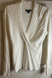 INC International Concept Ribbed Surplice Pullover Damen Sweater Ivory XL Neu - Bild 1 von 6