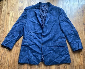 Brooks Brothers Blazer Herren Größe 46 L blau kariert 100% Wolle Regent Fit Sport Mantel - Bild 1 von 13