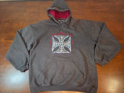 Big Dogs Bad Attitude Choppers Grey Hoodie Mens Size Large - Image 1 of 4