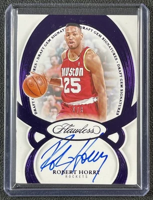 ROBERT HORRY 2024-25 PANINI FLAWLESS #38 DRAFT GEM AUTO AMETHYST 1/3 ROCKETS - Image 1 of 2