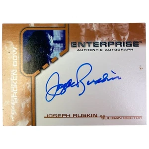 Tarjeta autógrafa firmada por Joseph Ruskin de Star Trek Suliban Doctor BBA3 Enterprise - Imagen 1 de 2