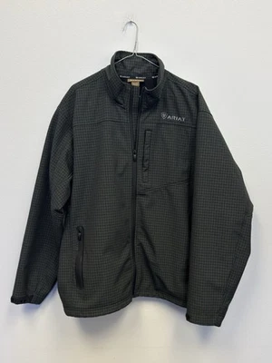 Ariat Jacket Vernon 2.0 Softshell Black Checkered Zip Up Men’s Size XL - Image 1 of 4
