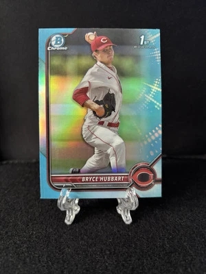 Bryce Hubbart 2022 Bowman Draft Chrome Sky Blue 1st Refractor Reds #BDC-17 - Image 1 of 2