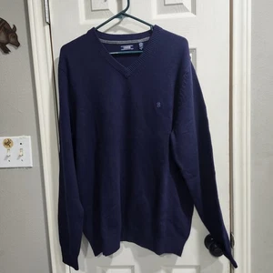 IZOD Premium Essentials Navy V-Neck Sweater XL Soft Touch Strickpullover Herren - Bild 1 von 13