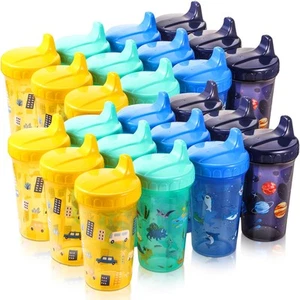 24 Pcs 10 oz Sippy Cups for Toddlers 1-3 No Spill Spout Cups with Lids Toddle... - Picture 1 of 8