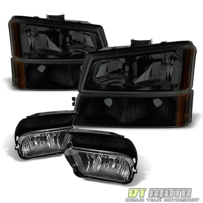 Faros de humo negros para Chevy Silverado/Avalanche 2003-2006 + lámparas de parachoques + luces antiniebla Foto 1 de 4