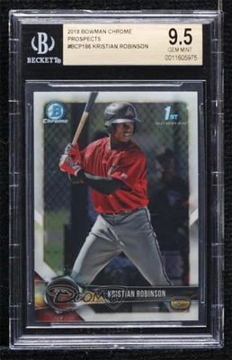 2018 Bowman Chrome Prospects Kristian Robinson #BCP186 BGS 9.5 GEM MINT - Image 1 of 2