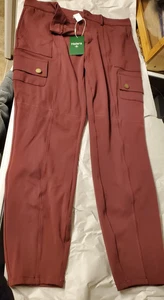 Halara Cargo Pants Womens Small NWT Purple Red High Waist Pockets Stretch City - Picture 1 of 5