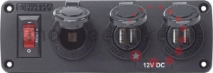 Blue Sea 4355 Below Deck 12V Panel 1011 Cigar socket + 2 x USB 1016 socket 2.1A - Picture 1 of 4