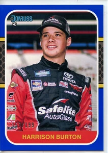 2020 Donruss Racing NASCAR Retro BLUE Parallel #116 Harrison Burton #157/199 - Picture 1 of 2